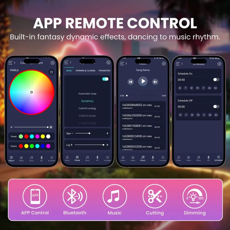 Неонова LED-стрічка USB на 5м Гнучка світлодіодна стрічка з пультом Ribbon RC-16781 RGB Multicolor