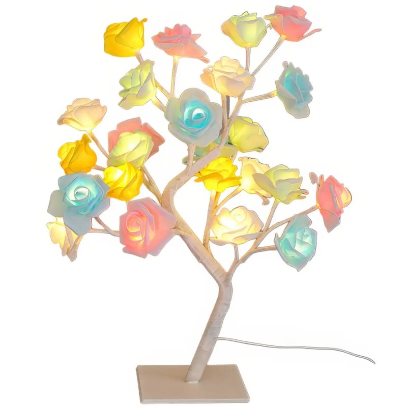 Світлодіодна настільна LED лампа "Дерево кольорова троянда" з теплим світлом від 220V TR-8777 White Світлодіодна настільна LED лампа "Дерево кольорова троянда" з теплим світлом від 220V TR-8777 White