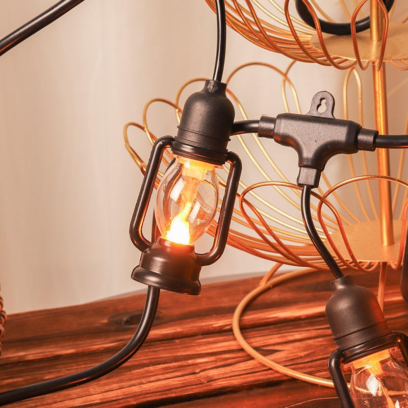 Дизайнерська вулична гірлянда 5м на 10 ламп від 220В з теплим кольором "Лампи підвісні" SFK-49