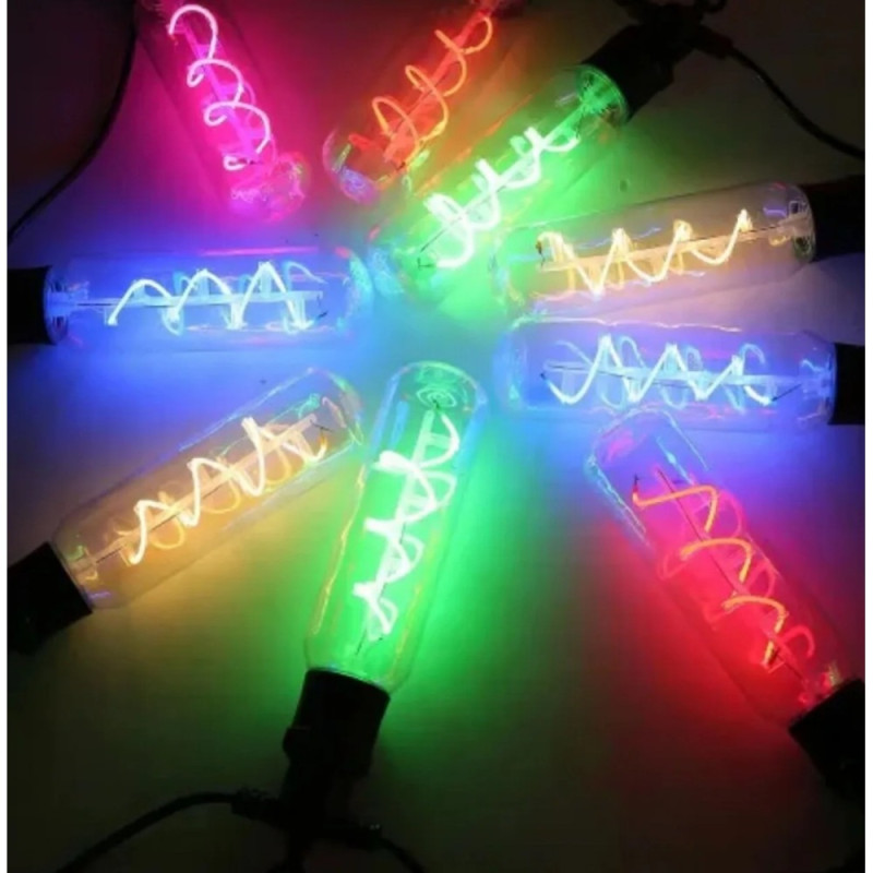 Вулична світлодіодна гірлянда 5м на 10 ламп від мережі 220В «Подовжені лампи спіраль» NC-7823 Вулична світлодіодна гірлянда 5м на 10 ламп від мережі 220В «Подовжені лампи спіраль» NC-7823