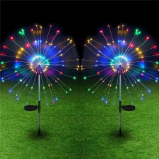 Вуличні садові ліхтарі 200 LED на сонячній батареї у вигляді Феєрверку із 2х штук NC-7820