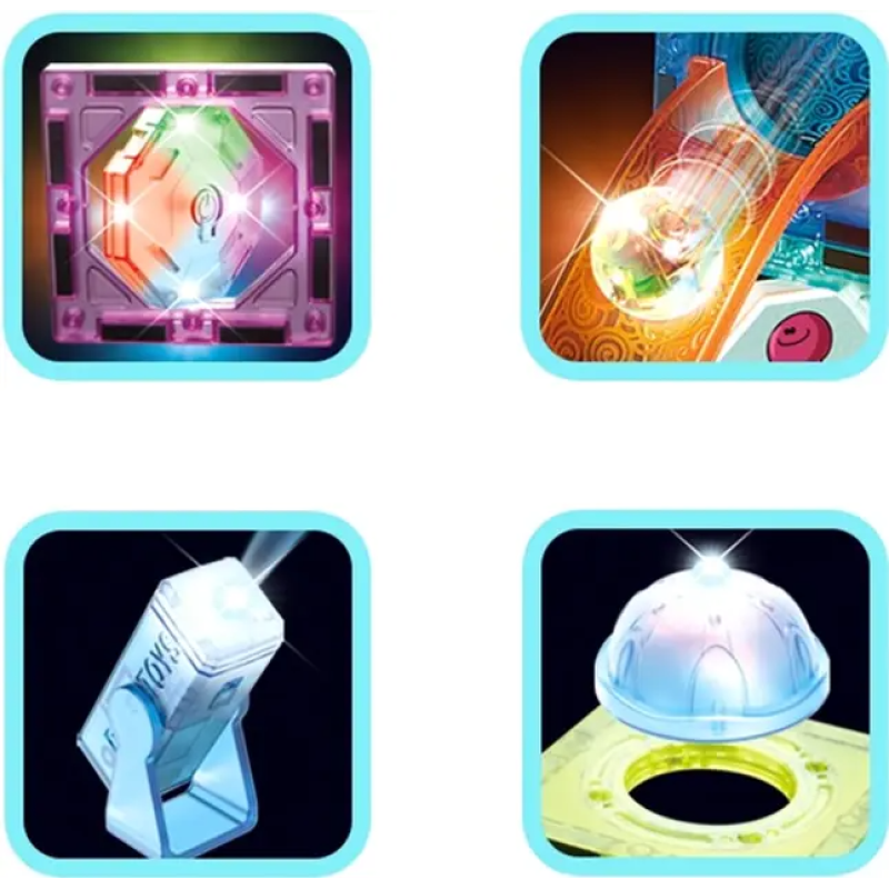 Дитячий магнітний конструктор 110 деталей з підсвткою Woopie Light Magnetic Blocks NT-0982 Multicolored