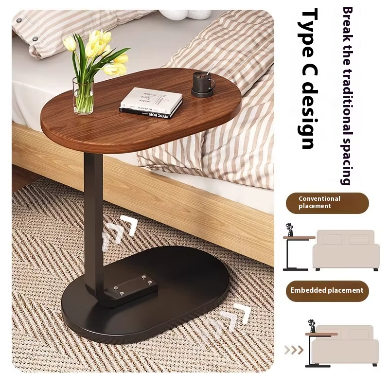 Приліжковий столик 28×45×60см з дерев'яною стільницею наддиванний Modern Table MT-7856 Приліжковий столик 28×45×60см з дерев'яною стільницею наддиванний Modern Table MT-7856