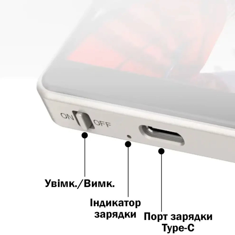 Магнітний екран - монітор для смартфонів з динаміками на задню панель телефону для селфі та блогу X40 White