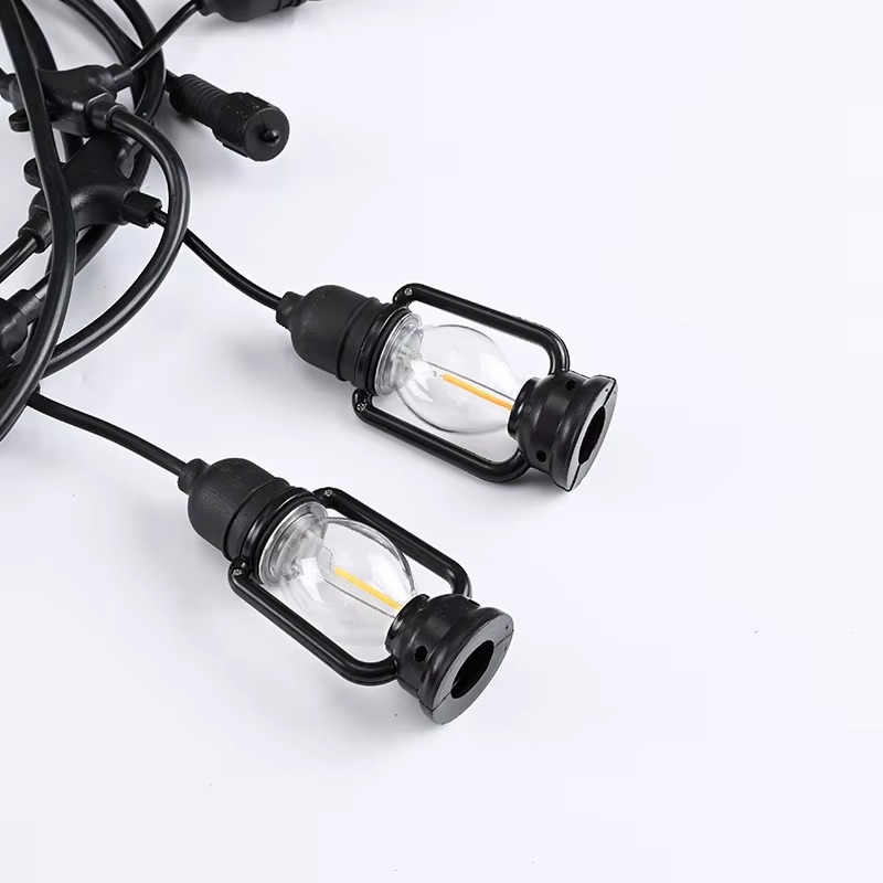 Дизайнерська вулична гірлянда 5м на 10 ламп від 220В з теплим кольором "Лампи підвісні" SFK-49