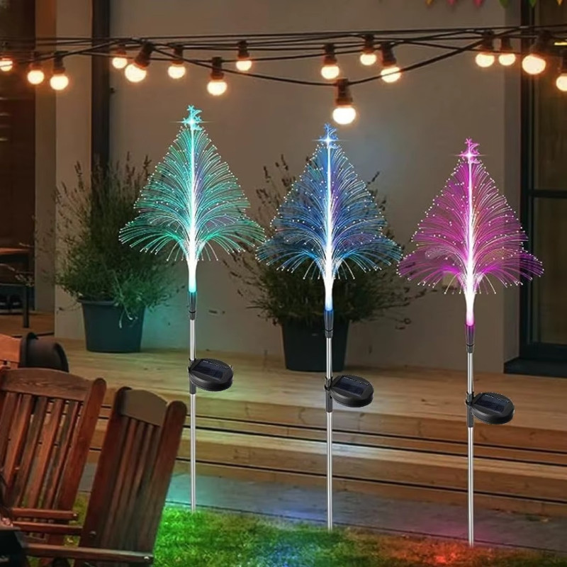 Садовий світильник "Ялинка" із 2 штук на акумуляторі з солн.панелью на 8 режимів NC-7818