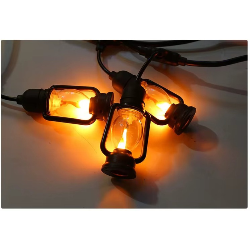 Дизайнерська вулична гірлянда 5м на 10 ламп від 220В з теплим кольором "Лампи підвісні" SFK-49