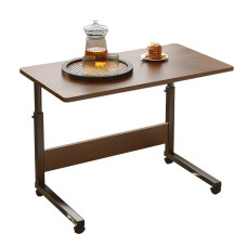 Наддиванний прямокутний стіл 60х40х85см на колесах з цільною стільницею і регулюванням висоти MT-7858 Brown