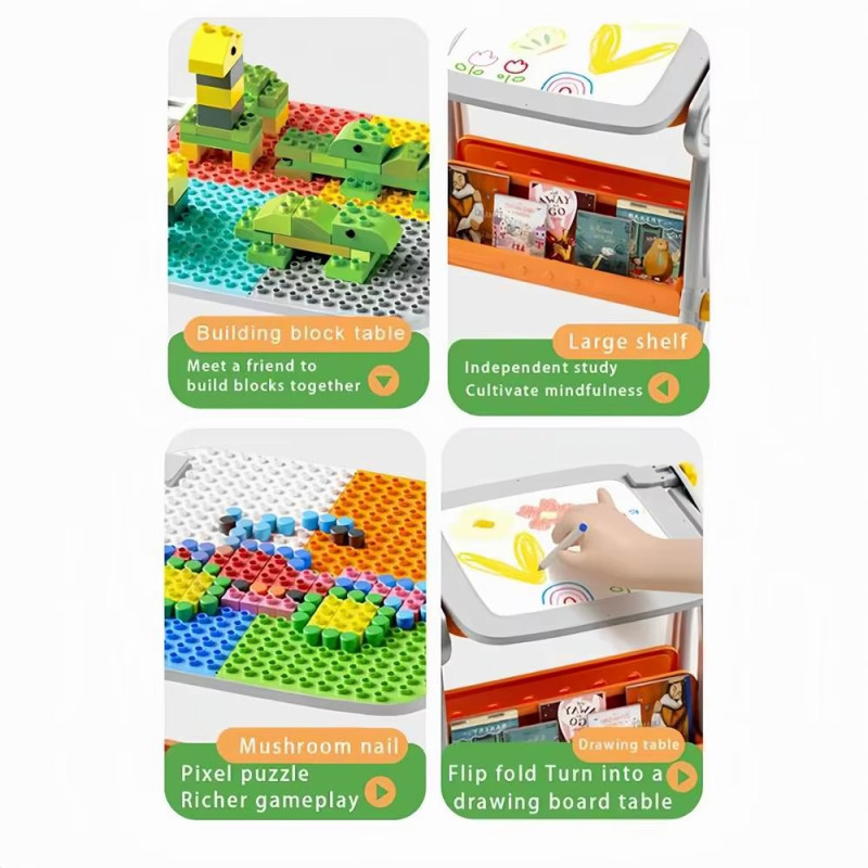 Ігровий дитячий стіл-трансформер 4в1 магнітна дошка для малювання Magic-Table MT-7699 Multicolored