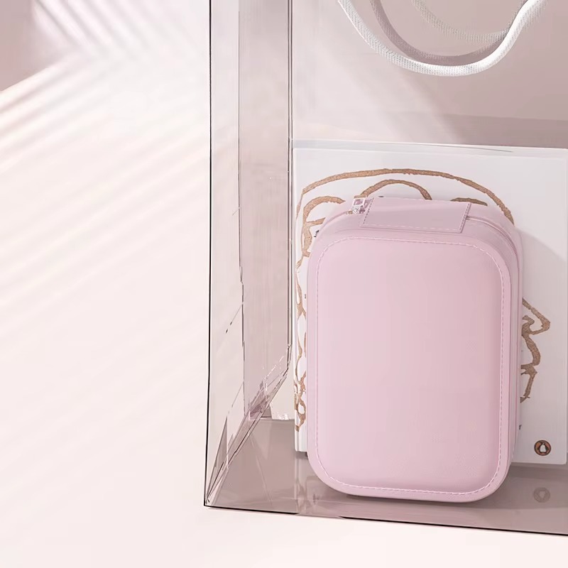 Портативний кейс-органайзер для косметики з дзеркалом на кришці та LED підсвіткою Comod-Case CC-9876 Pink