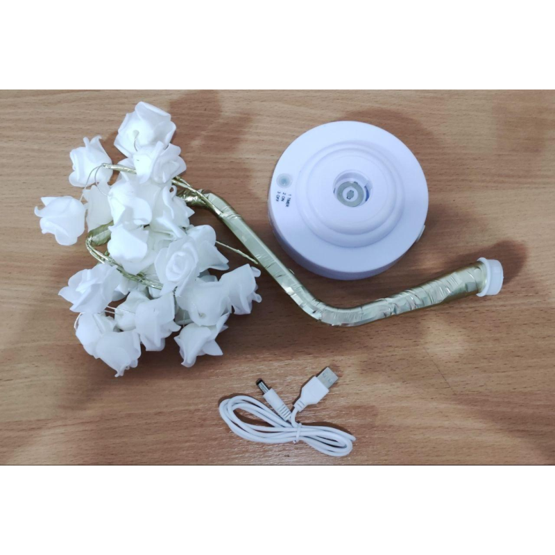 Світлодіодна настільна лампа на 24 LED 220V у формі квітки троянди White Rose Tree NC-1243 White