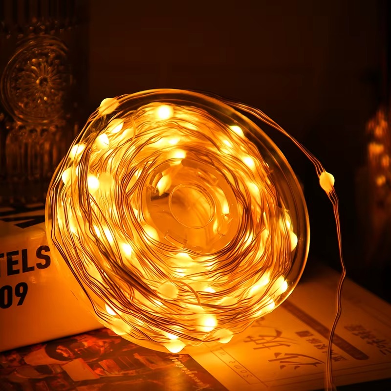 Гірлянда-стрічка LED 50м на котушці 500 LED на мідному дроті від USB з пультом та 8 режимами NC-7817 Warm white