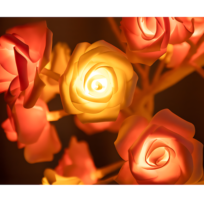 Настільна світлодіодна лампа у формі дерева біло-рожевої троянди з 24 LED теплого світла NC-1244 White