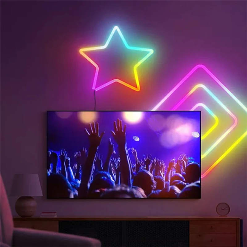 Неонова LED-стрічка USB на 5м Гнучка світлодіодна стрічка з пультом Ribbon RC-16781 RGB Multicolor