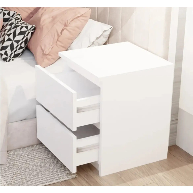 Приліжкова тумбочка з ящиками без ручок в стилі модерн 41х32х30см Fast Comfort FC-7612