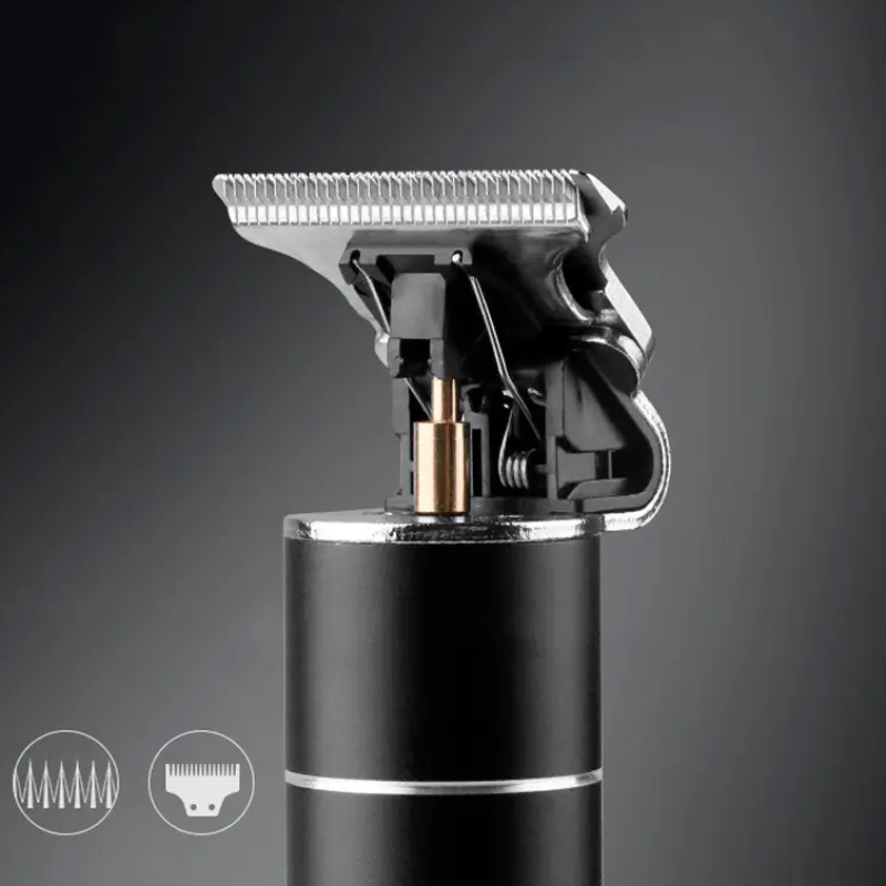 Машинка для стрижки волосся акумуляторний тример з дисплеєм та 3 насадками Kemei KM-1943 Black