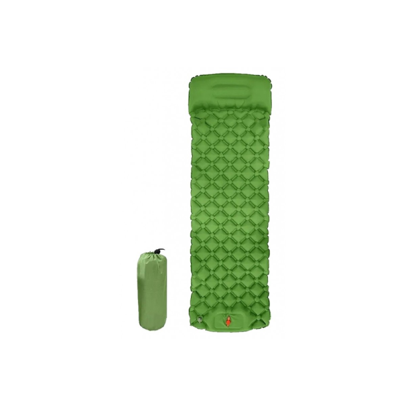 Надувний водонепроникний матрац каремат 190х58х5см для кемпінгу і туризму EC-7865 Green