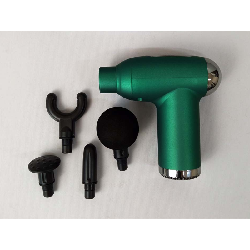 Ручний масажер вібраційний пістолет акумуляторний з 4 насадками FASCIAL GUN JY-311 Green Ручний масажер вібраційний пістолет акумуляторний з 4 насадками FASCIAL GUN JY-311 Green