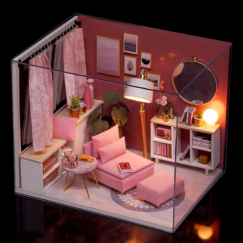 Ляльковий будинок конструктор румбокс зі світлом і звуковими ефектами Щасливий час DIY Cute Room H-017 Multicolor