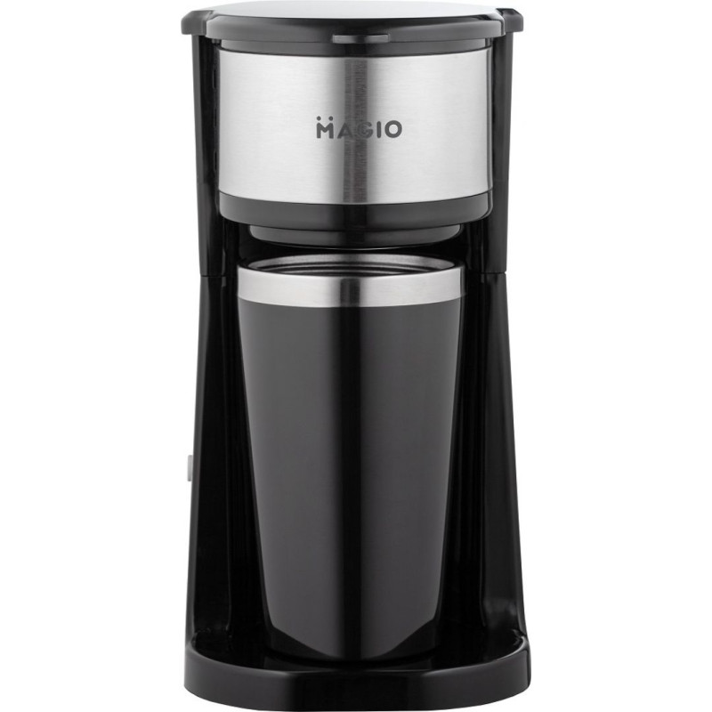 Крапельна кавоварка 600 ВТ, Об'єм бака для води 0,42 л з термостаканом Magio MG-449 Black