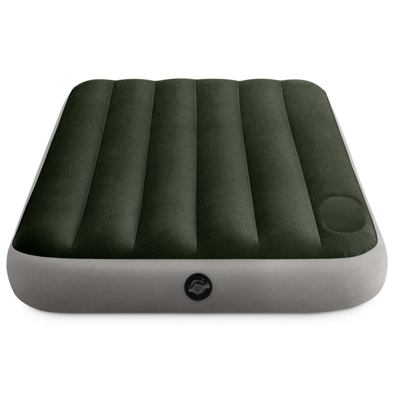 Одномісне надувне ліжко 191 x 99 x 25см, матрац із вбудованим ножним насосом  Intex 64761 Green