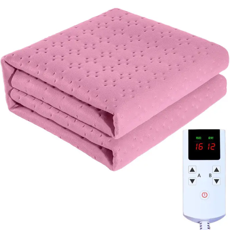 Електропростирадло з підігрівом від мережі 220В з 16 режимами Lesko STT 180*200см Pink