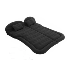 Автомобільний матрац надувний полуторний з підголівником ПВХ у багажник та заднє сидіння 175*130 см Lesko BLFW-1 Black