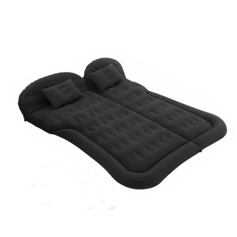 Автомобільний матрац надувний полуторний з підголівником ПВХ у багажник та заднє сидіння 175*130 см Lesko BLFW-1 Black