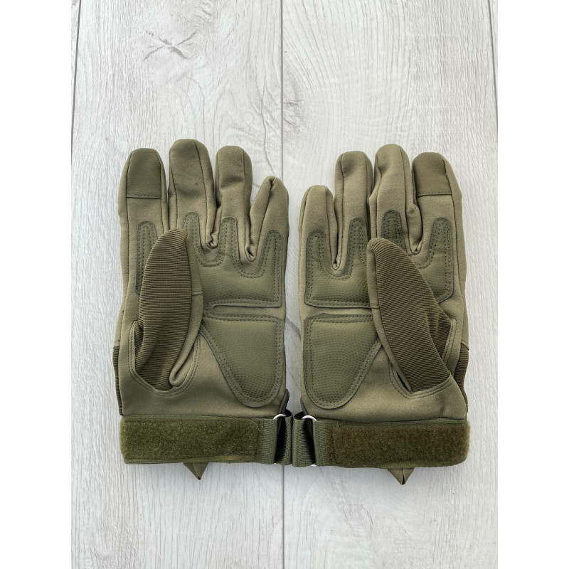 Універсальні тактичні повнопалі рукавички gloves protection розмір L з захистом на кісточки (Олива)