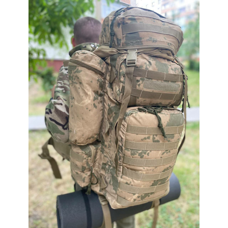 Рюкзак тактичний 110л з підсумками та системою Molle (Койот)