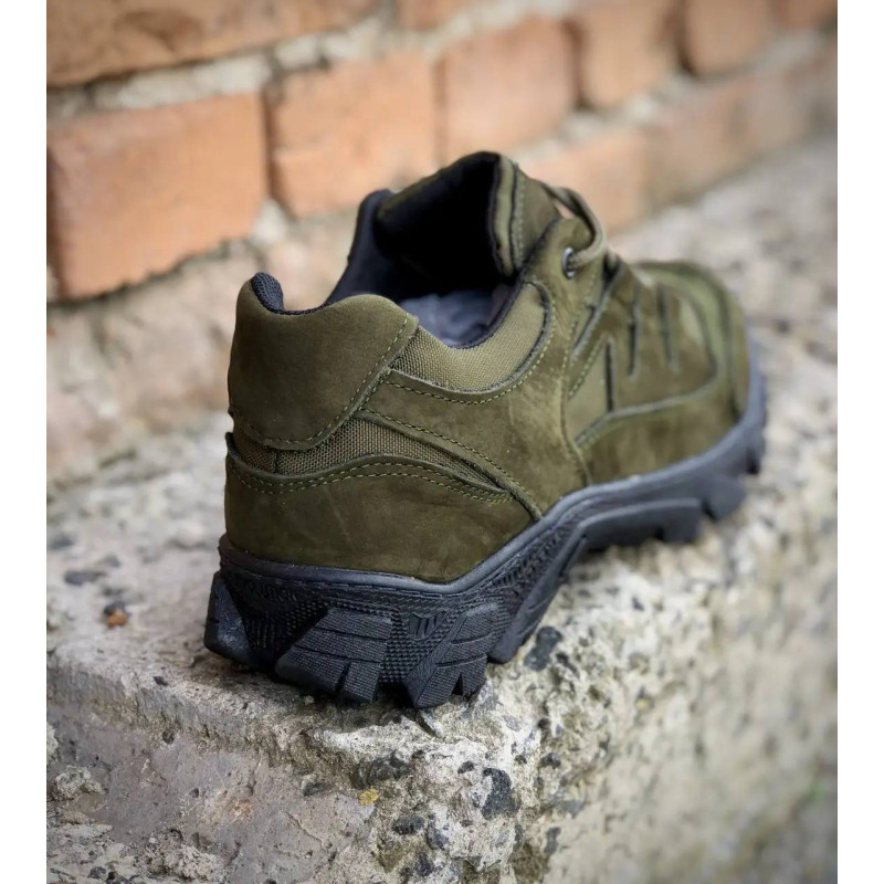 Кроссовки унисекс кожаные Demi Season 40 (26 см) Демисезон 1208 Ukr-Tec (Олива) тактические ботинки