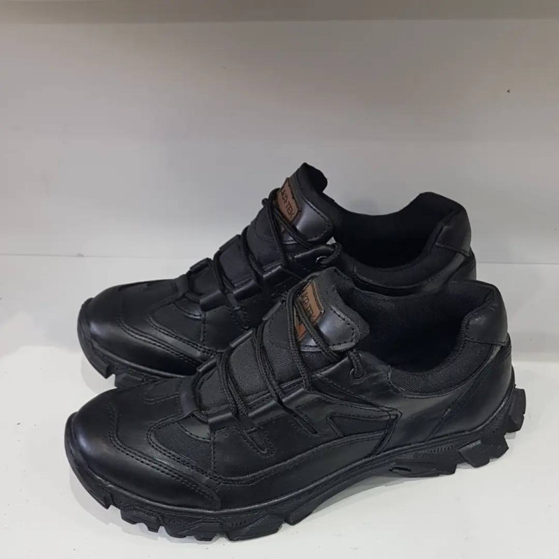 Кросівки унісекс шкіряні Demi Season 36 (23,5см) Демісезон 1208 Ukr-Tec (Чорний) тактичні черевики