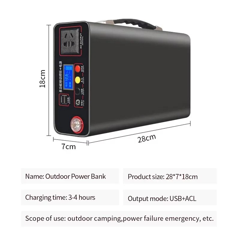 Перетворювач напруги акумуляторний DC 12V/24V в AC 110V/220V з LCD дисплеєм та USB зарядна станція із сонячної панелі 18W EP-3018 300W 18Ah Чорний