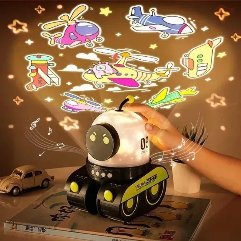 Проектор-нічник робот з Bluetooth колонкою Droid WH-E03 1200mAh