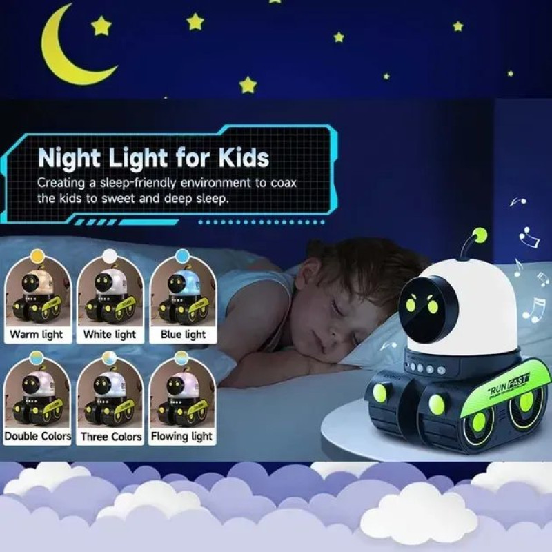 Проектор-нічник робот з Bluetooth колонкою Droid WH-E03 1200mAh