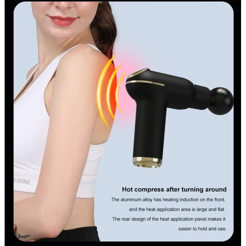 Ручний масажер пістолет акумуляторний вібраційний з 4 насадками 1800мАч FASCIAL GUN KH-580 Black Ручний масажер пістолет акумуляторний вібраційний з 4 насадками 1800мАч FASCIAL GUN KH-580 Black