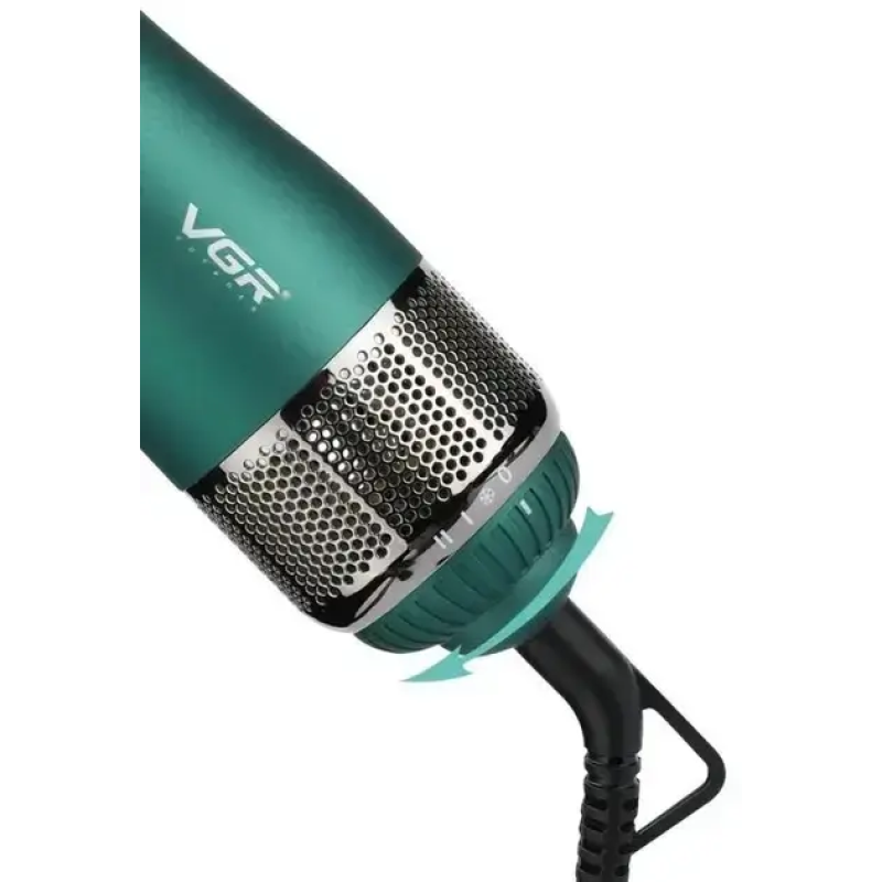 Фен стайлер 4в1 багатофункціональний для укладання та завивки волосся з насадками 1000Вт VGR V-493 Green