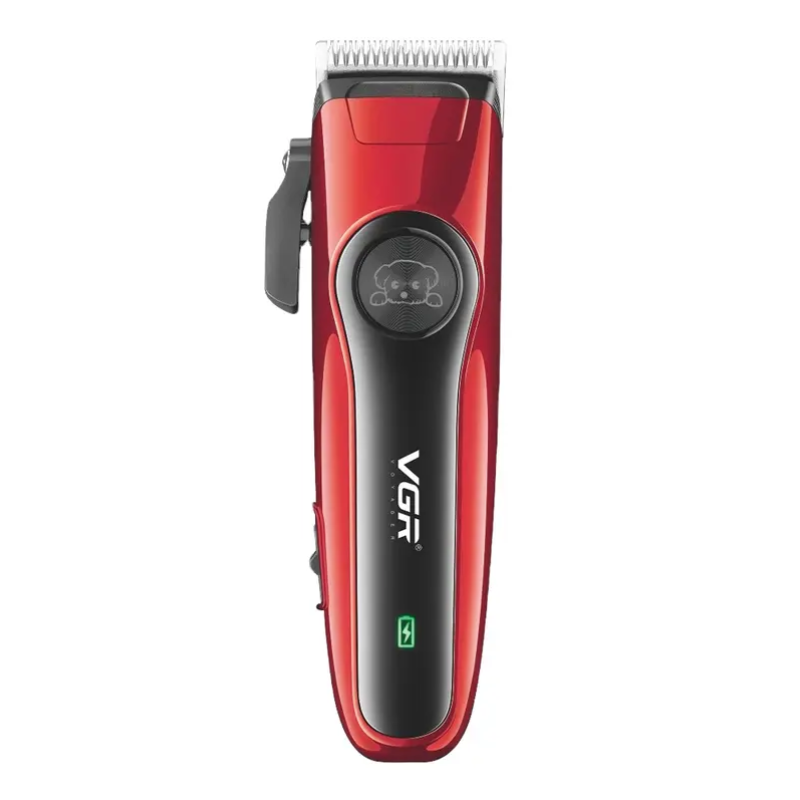 Професійна машинка для грумінгу акумуляторна для стрижки тварин собак та котів з 4 насадками VGR V-202 10Вт 1000мАч Red