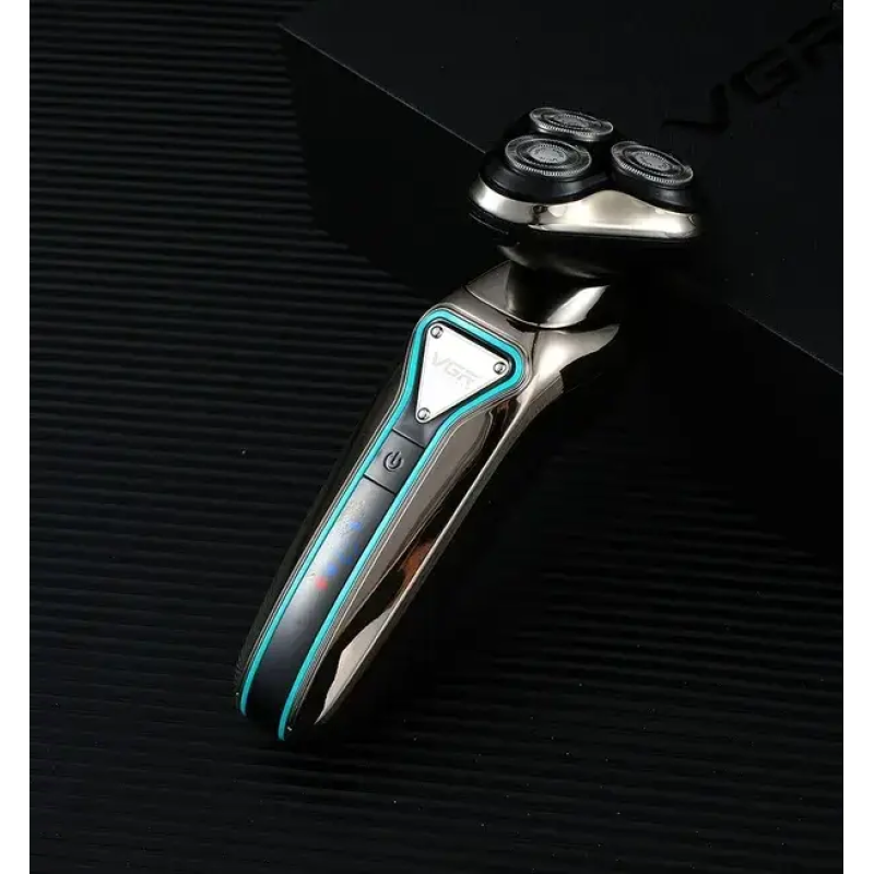 Електробритва роторна з плаваючими головками водонепроникна бритва з дисплеєм для вологого та сухого гоління VGR V-323 8Вт IPX6 Grey Електробритва роторна з плаваючими головками водонепроникна бритва з дисплеєм для вологого та сухого гоління VGR V-323 8Вт IPX6 Grey