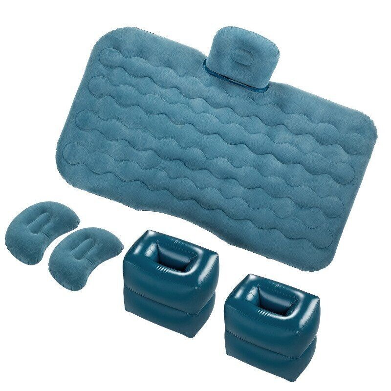 Автомобільне надувне ліжко-матрац із подушками та підголівником на заднє сидіння 135*82*45 см SY10124 Turquoise