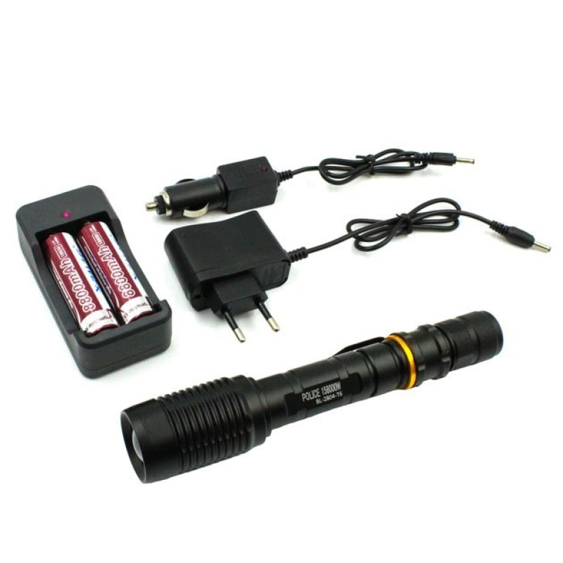 Світлодіодний ліхтарик 5 режимів роботи 1000 люмен Bailong Police BL-2804-T6 Black