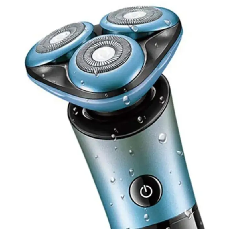 Електробритва роторна з 3 плаваючими головками водонепроникна бритва з дисплеєм для вологого та сухого гоління VGR V-326 5Вт IPX6 Black/Blue Електробритва роторна з 3 плаваючими головками водонепроникна бритва з дисплеєм для вологого та сухого гоління VGR V-326 5Вт IPX6 Black/Blue