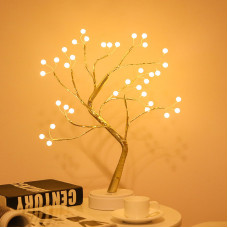 Настільний світлодіодний світильник Дерево срібне-краплі LED лампа нічник дерево-бонсай 50 см USB + батарейки AA 3шт SFK-26 Silver