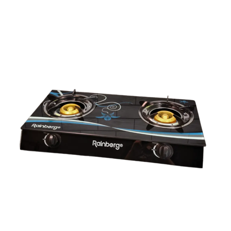 Настільна газова плита на 2 конфорки під балонний газ нержавіюча сталь Rainberg RB-2231 Black Настільна газова плита на 2 конфорки під балонний газ нержавіюча сталь Rainberg RB-2231 Black