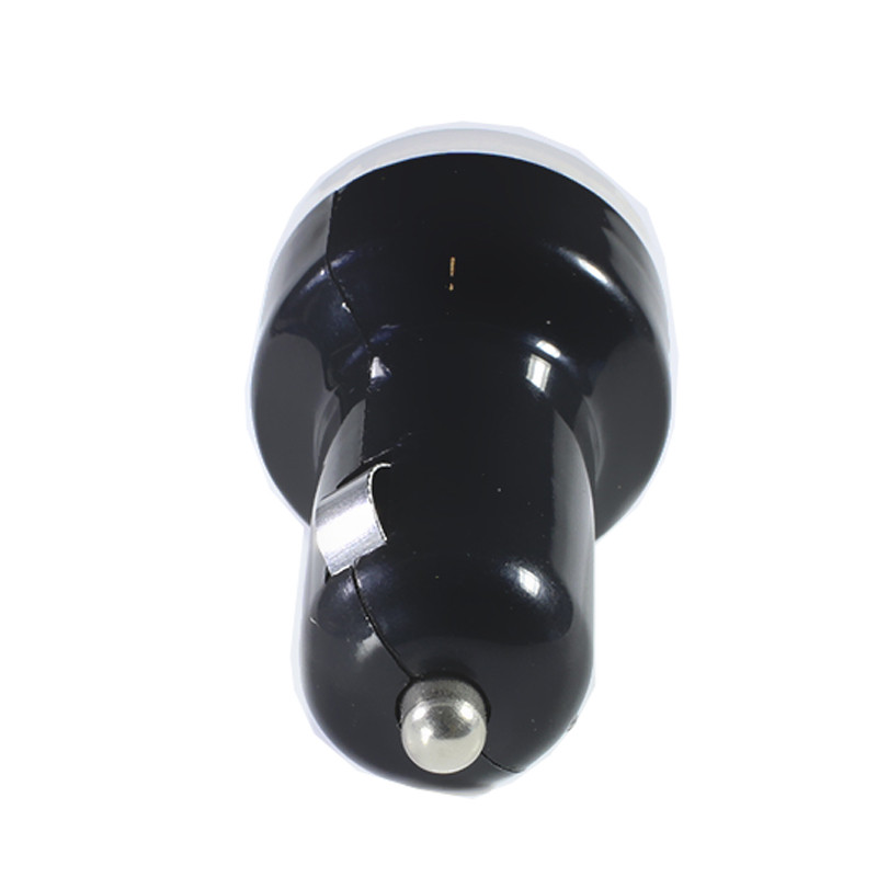 Автомобільний зарядний пристрій універсальний із пластику із вбудованим запобіжником Lesko 2хUSB Type-A, 2.1А/1А, 5В Чорно-білий