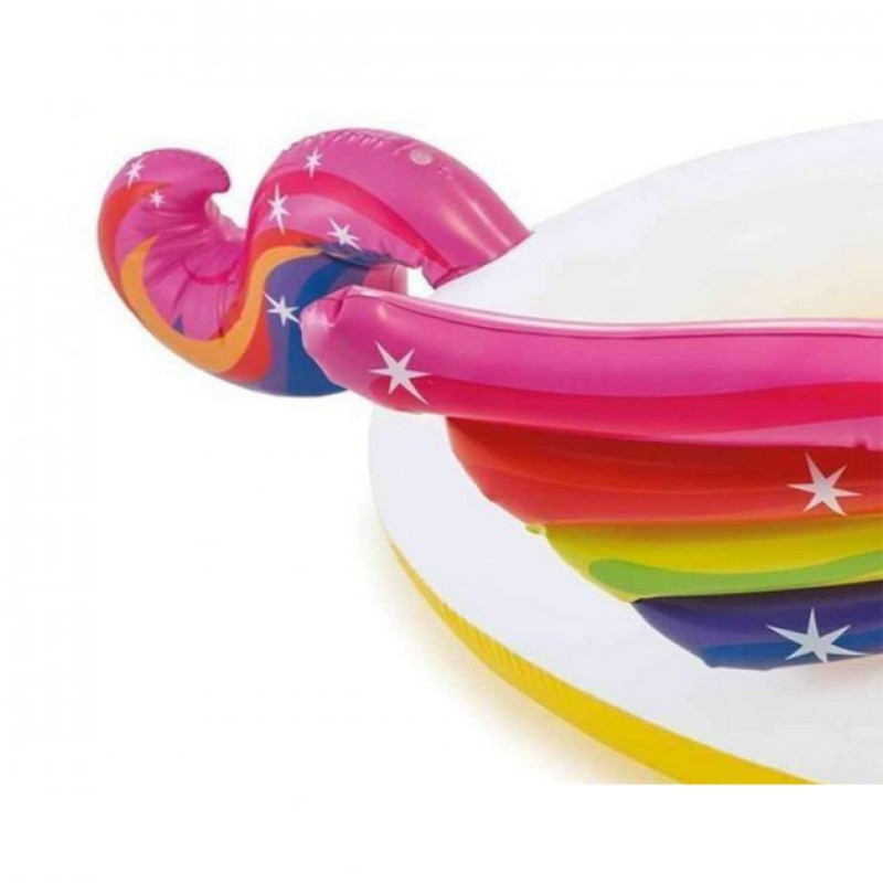 Надувний басейн дитячий від 1 року з фонтаном Intex 57441 Єдиноріг 272х193х104см 151л Різнокольоровий