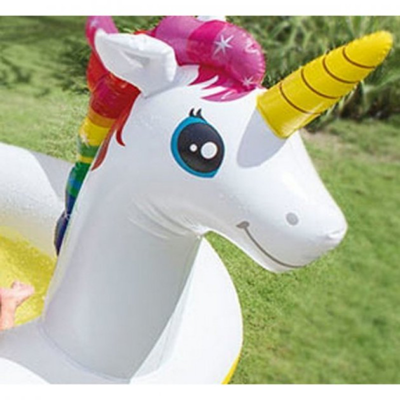 Надувний басейн дитячий від 1 року з фонтаном Intex 57441 Єдиноріг 272х193х104см 151л Різнокольоровий