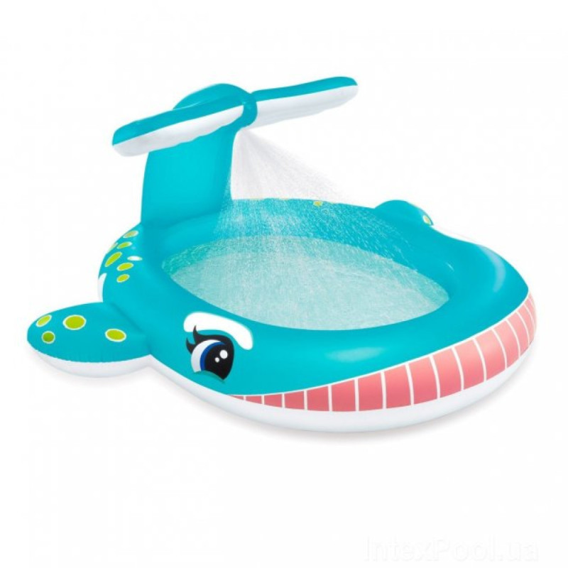 Надувний басейн дитячий від 2 років Intex 57440 Кіт 201х196х91см 200л з фонтаном Блакитний