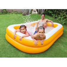 Надувний басейн дитячий від 3 років Intex 57181 Мандарин 229х147х46см 600л Помаранчевий