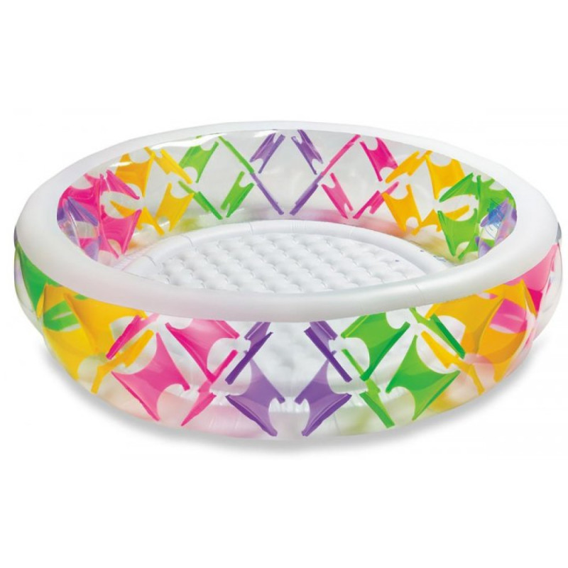 Надувний басейн дитячий від 6 років Intex 56494 Колесо 229х57см 772л Різнокольоровий